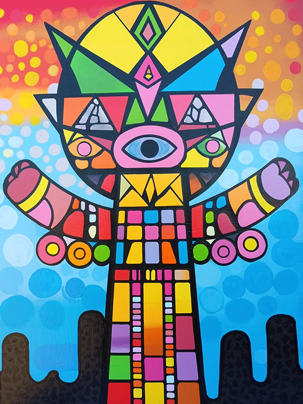 012 Harmony Invader Abstract Painting Interdimensional