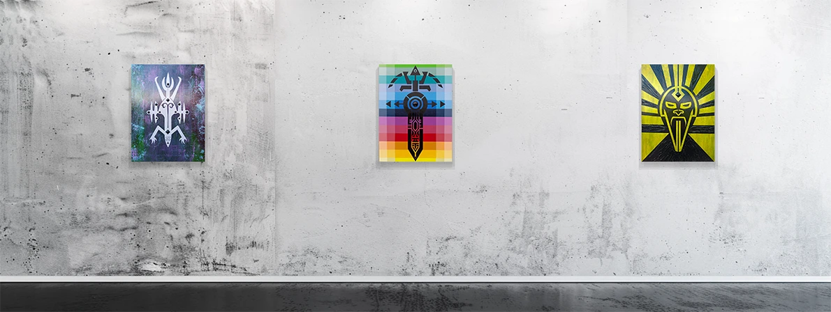 B Josephson Gallery image with my 3 latest paintings